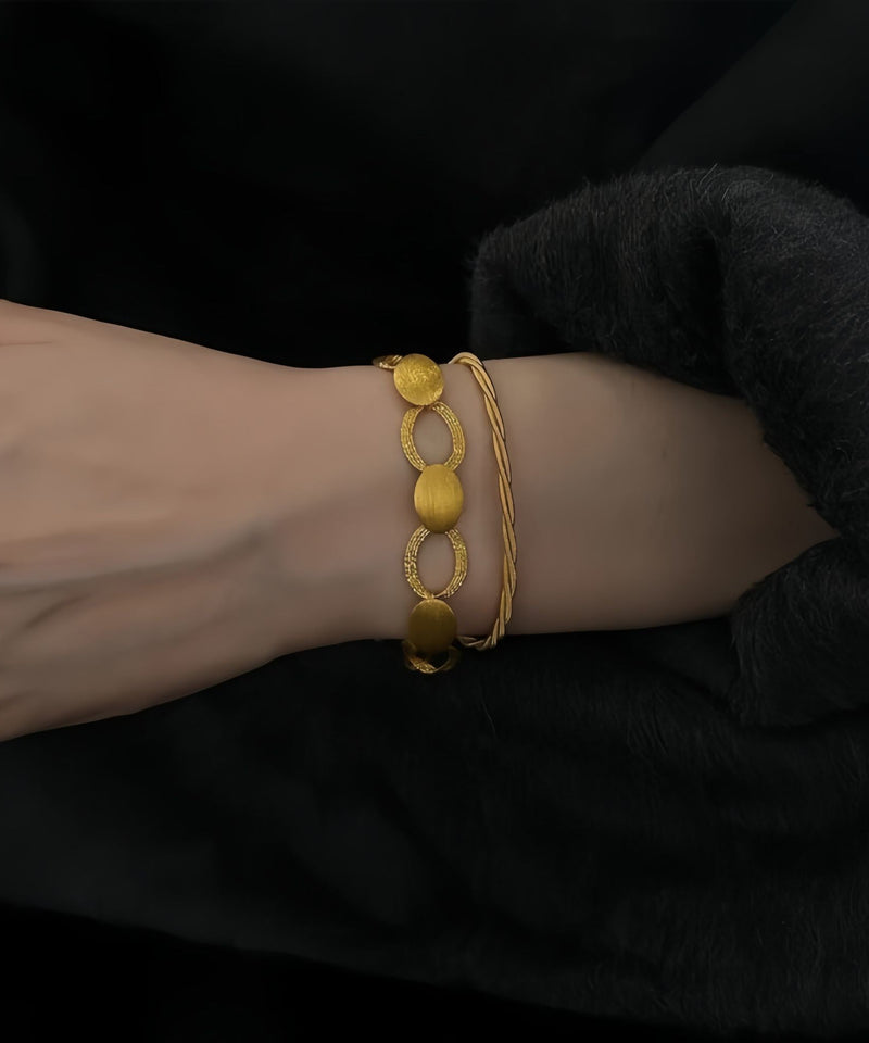 Vogue Gold Sterling Silver Overgild Linked Together Charm Bracelet