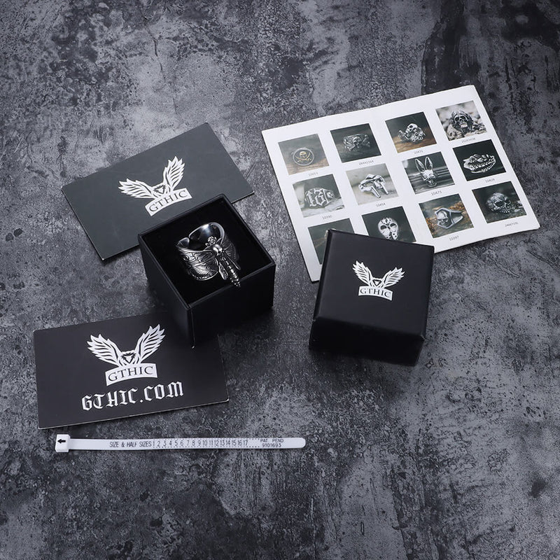 Death Head Moth Stainless Steel Skull Ring