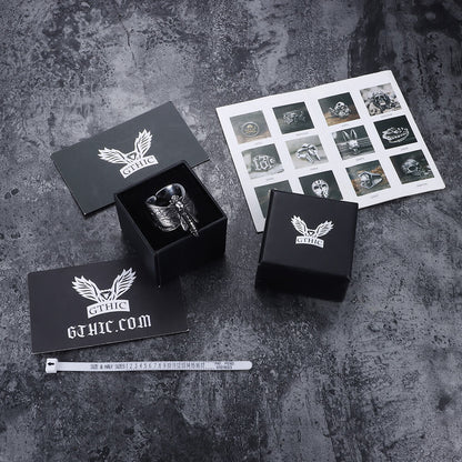 Death Head Moth Stainless Steel Skull Ring