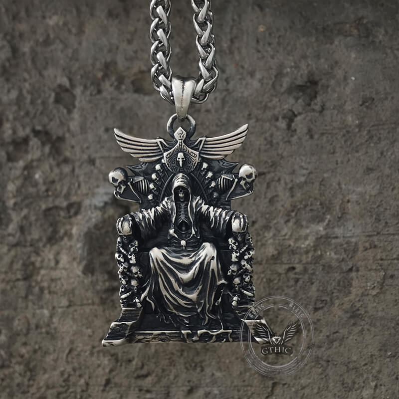 Death Regal Throne Sterling Silver Pendant