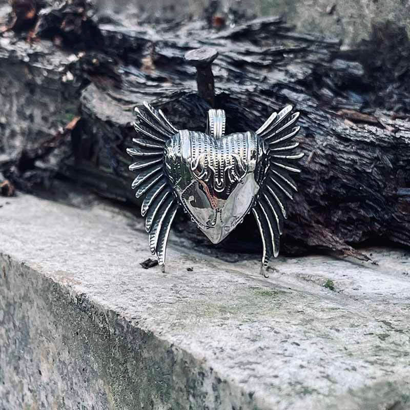 Devil Heart Wings Stainless Steel Pendant