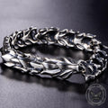 Domineering Dragon Head and Scale Sterling Silver Bracelet