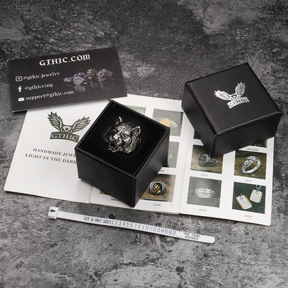Domineering Tiger Head Stainless Steel Animal Ring