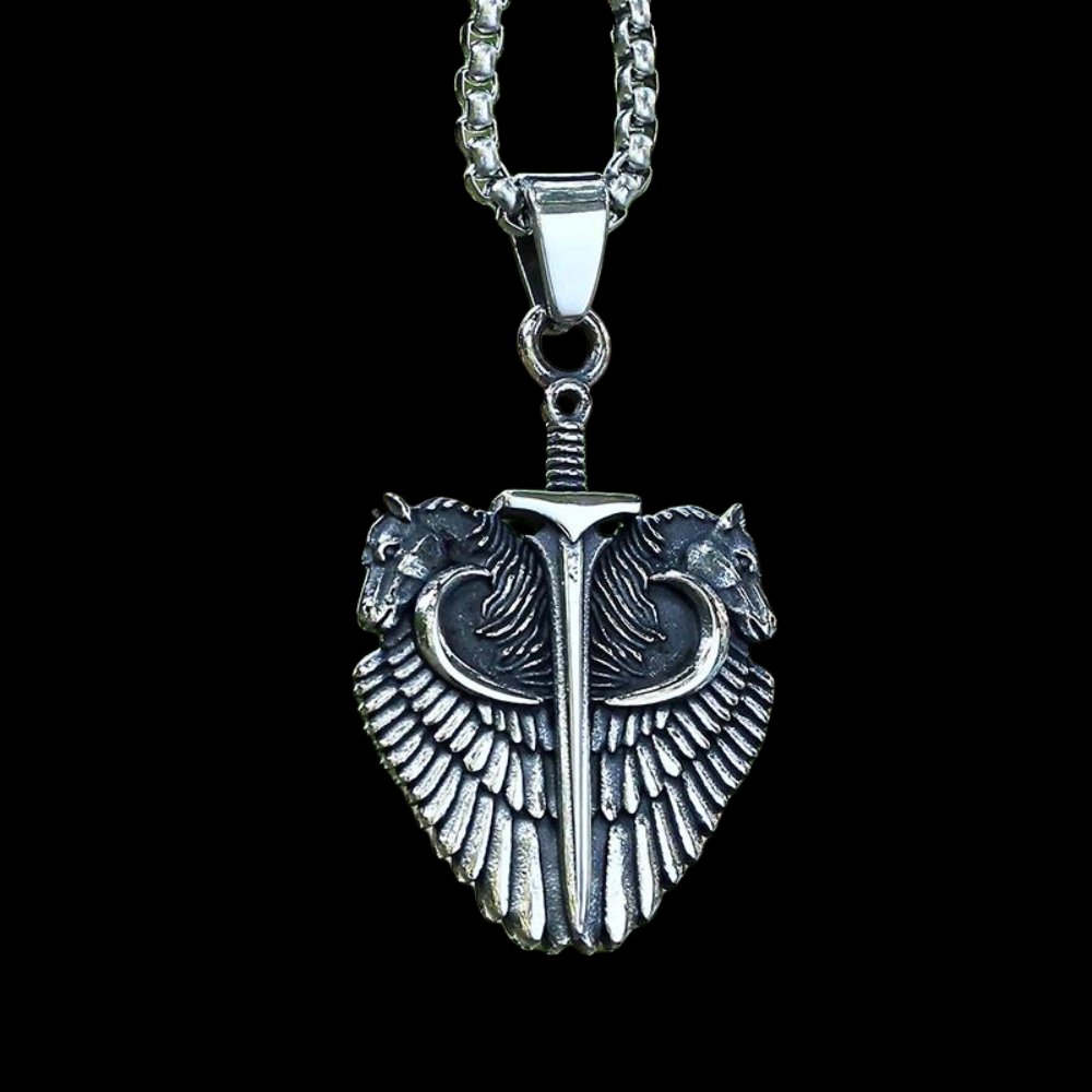 Double Headed Pegasus Horse Pendant