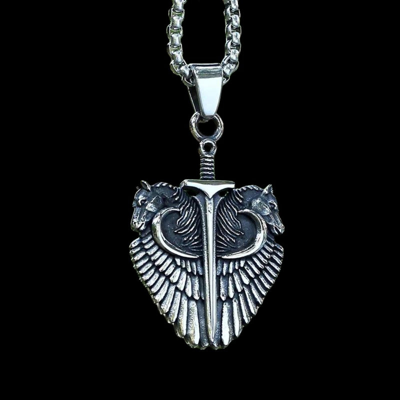 Double Headed Pegasus Horse Pendant