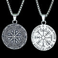 Double Sided Helm of Awe and Vegvisir Pendant