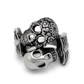 Double Skull Ring / Unique Design Stainless Steel Rings for Rocker / Biker Jewelry