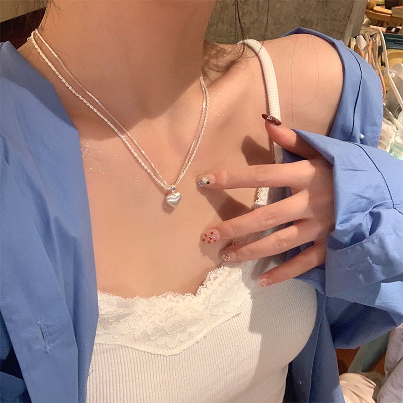 Double Strand Heart Necklace