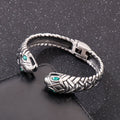 Double Headed Snake Stainless Steel Open Bracelet