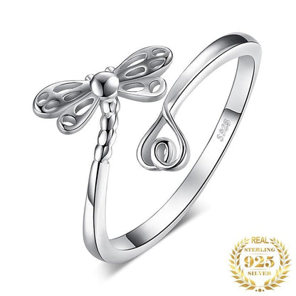 Dragonfly Silver Wrap Ring