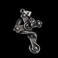 Dragon Budded Cross Skull Pendant