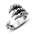 Dragon Claw Stainless Steel and Biker Rings / Gothic Silver-color Jewelry