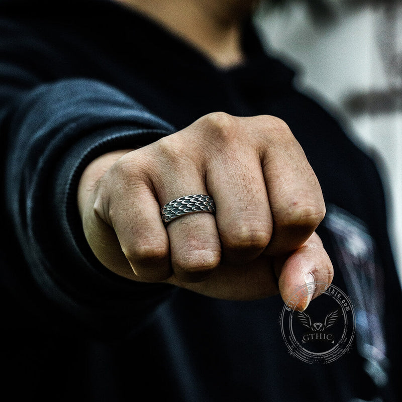 Dragon Scale Stainless Steel Ring