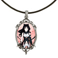 Blake From Rwby Anime Antique Silver Cameo Pendant on 18" Black Leather Cord Necklace