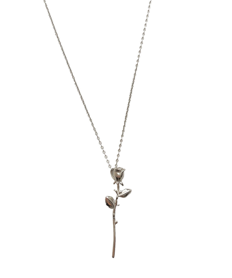Original Design Silver Rose Pendant Necklace