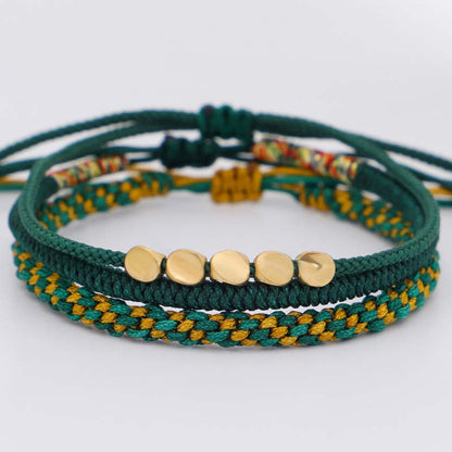 3 Pcs Tibetan Copper Spiritual Protection Bracelet Set