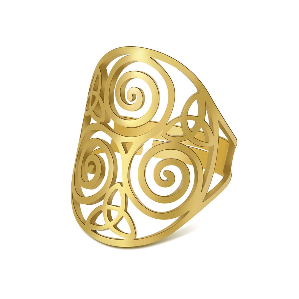 Sacred Trinity Triquetra & Triskele Ring