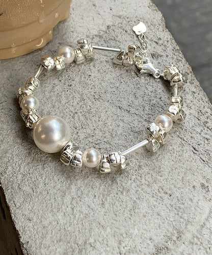 Original Silk 925 Silver Pearl Broken Silver Chain Bracelet