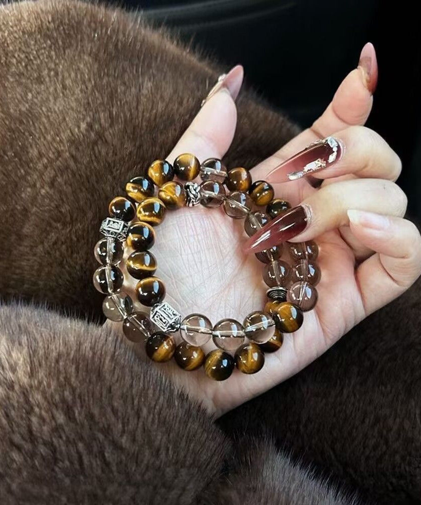 Chinese Style Metal Tiger's-eye Chain Bracelet