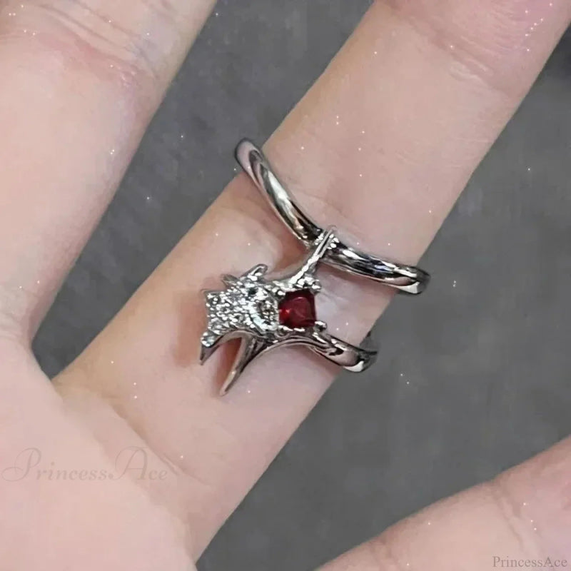 Crimson Crystal Affection Heart Gothic Band