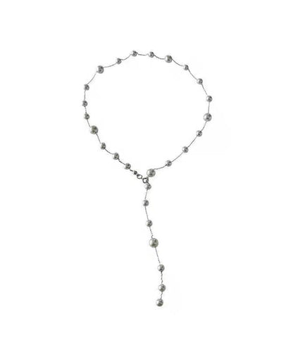Art White Stainless Steel Alloy Pearl Pendant Necklace