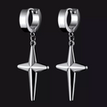 Flash Star Cross Dangle Hoop Earrings for