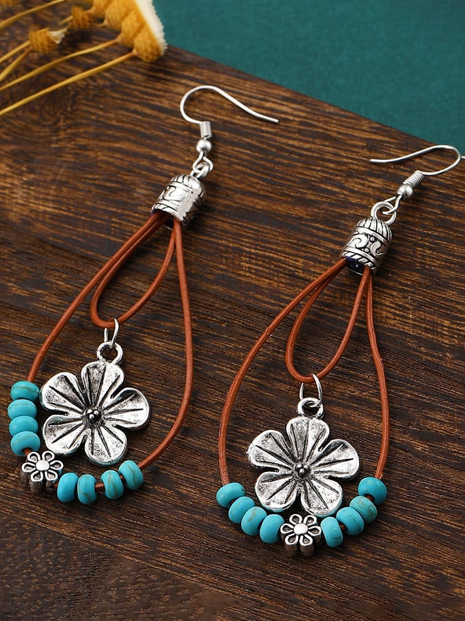 Turquoise Flower Earrings