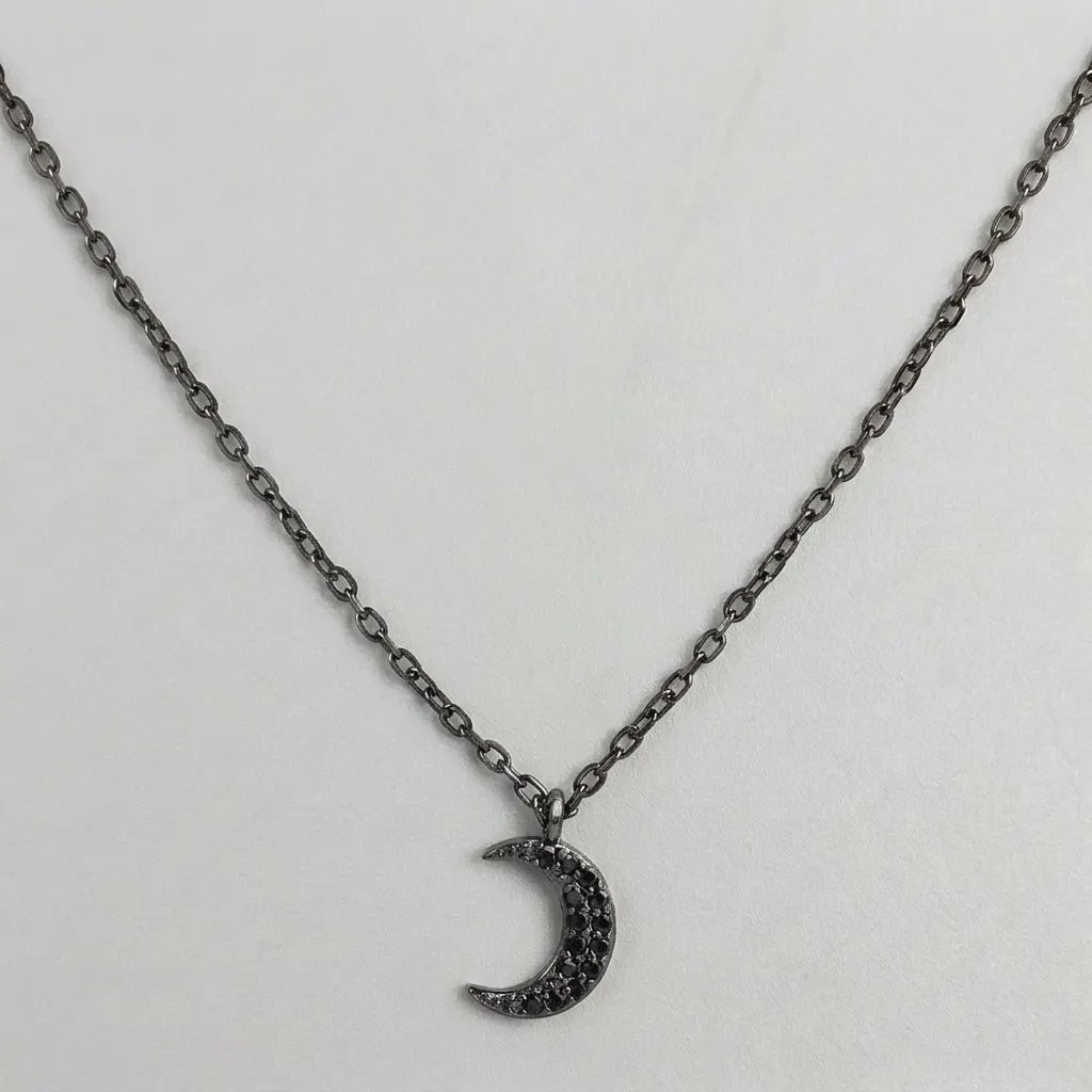 Dark Lunar Shadow Pendant Necklace