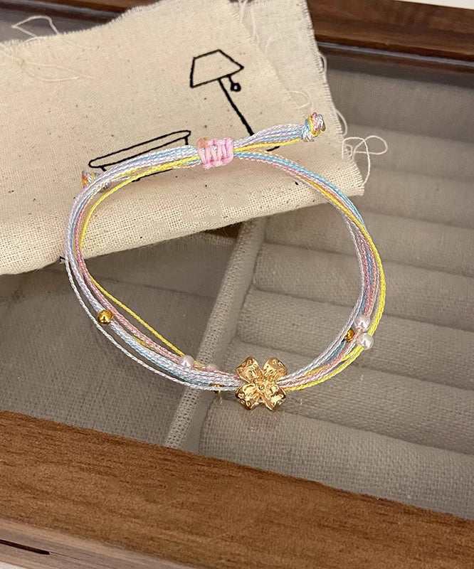 Rainbow Weaving Multicolored Charm Bracelet