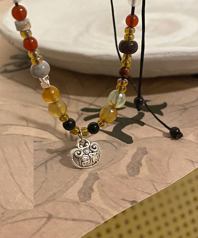 Copper Pearl Agate Pendant Necklace