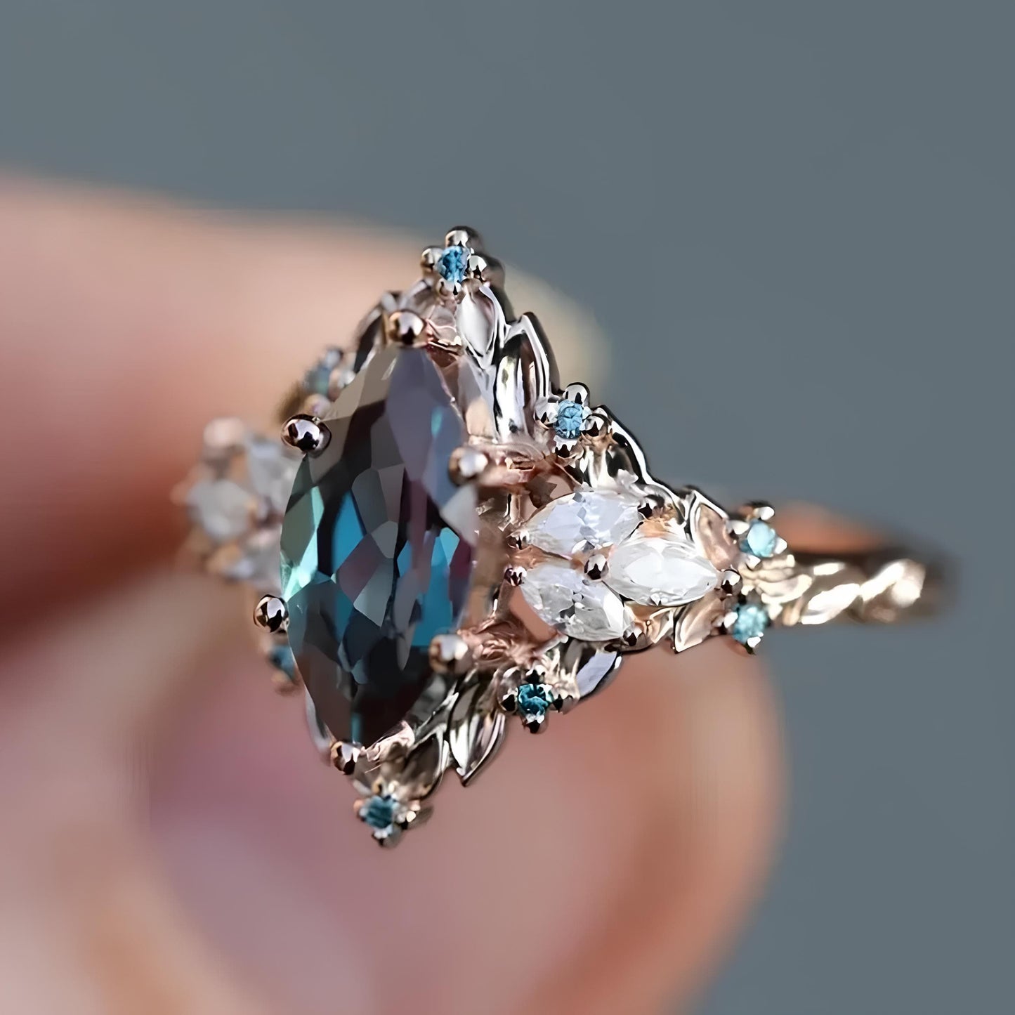 Shadowleaf Guardian Crystal Ring