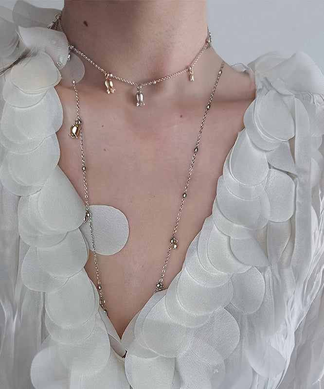 New Silk Alloy Tassel Lariat Necklace