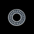 Elder Futhark Runes Wheel Pendant