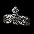 Entwined Raven Viking Ring