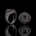 Evil Eye Skull Sterling Silver Hardcore Biker Ring