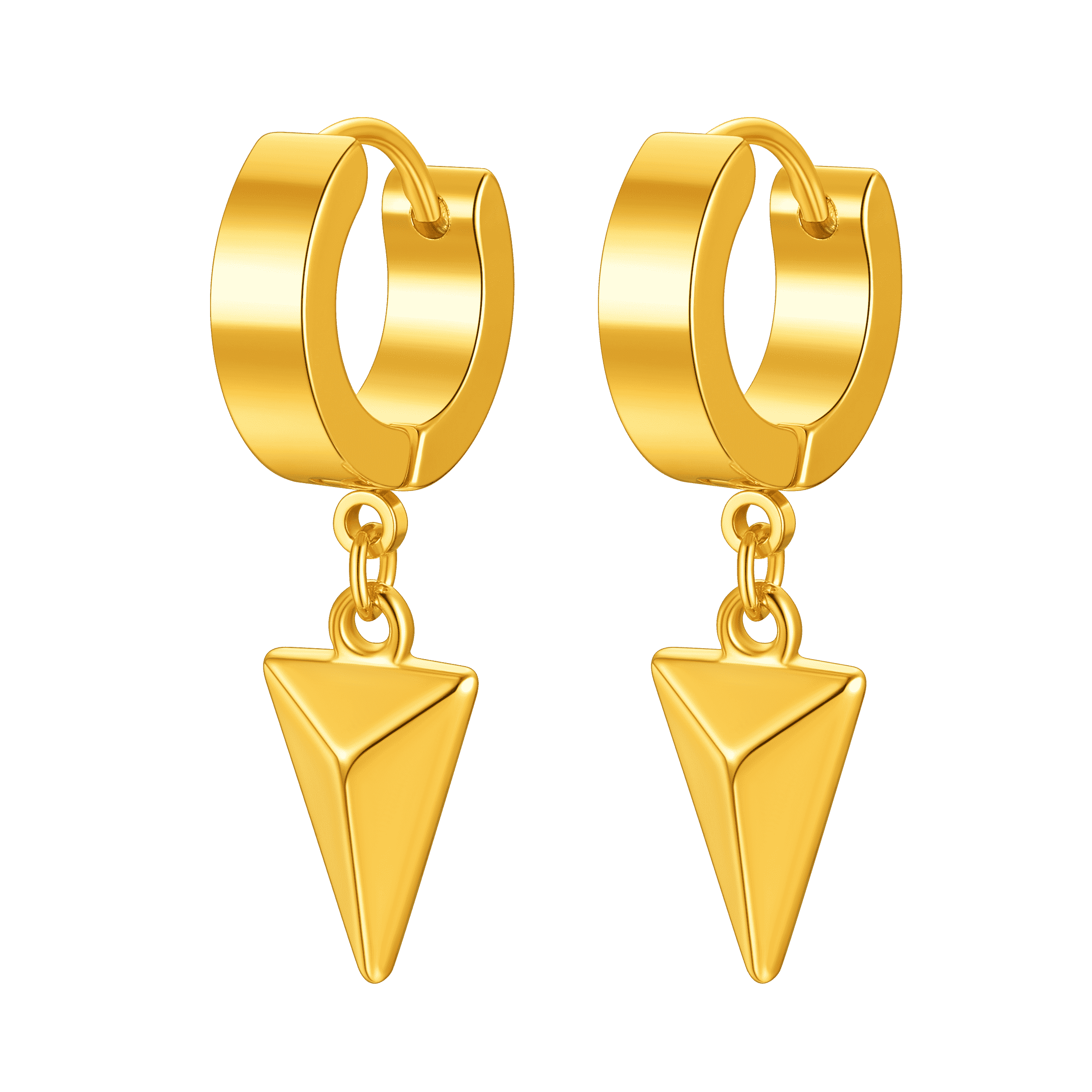 Flash Triangle Spike Dangle Hoop Earrings for