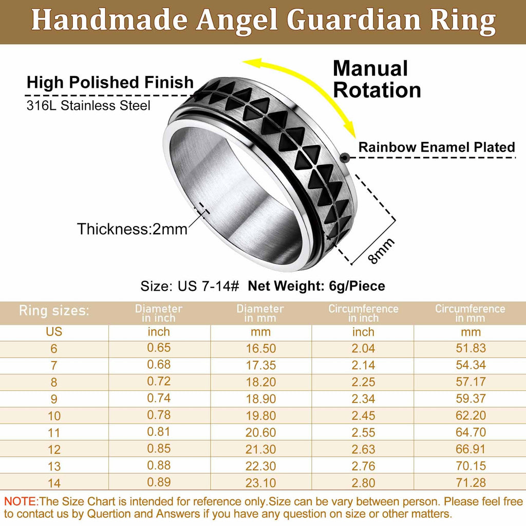 Faithheart Unique Triangle Anxiety Ring Stainless Steel