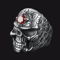 Flash Gothic Skull Ring With Red Gem Forehead for /