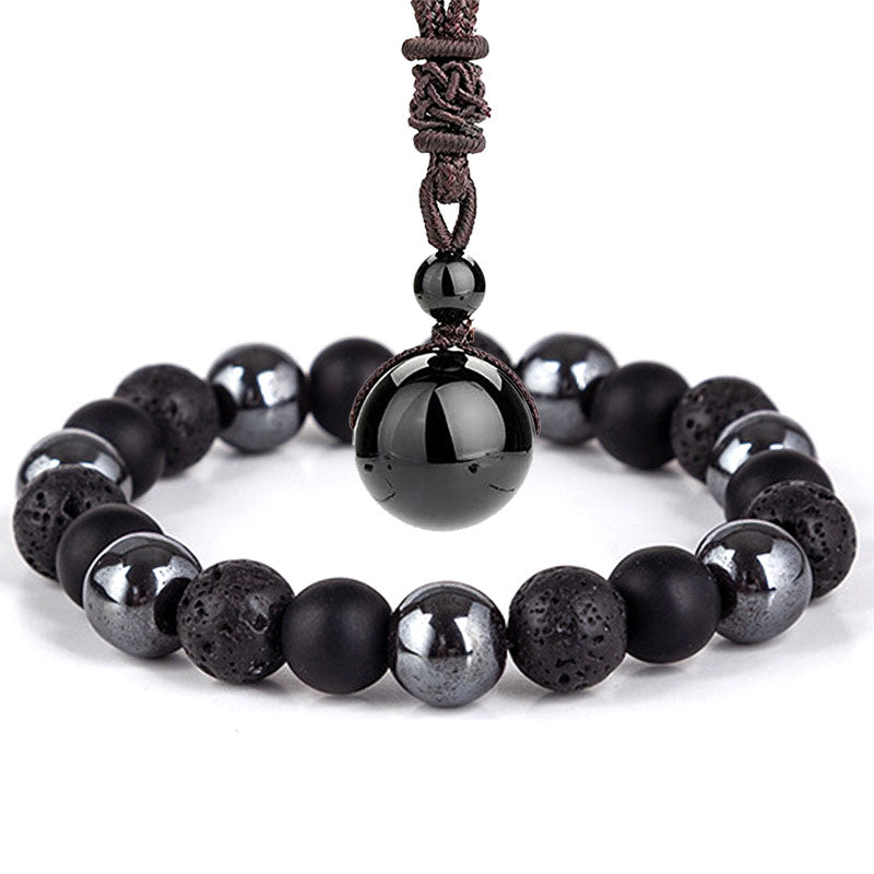 Tiger Eye Bracelet Necklace Set With 10mm Beads for Protection