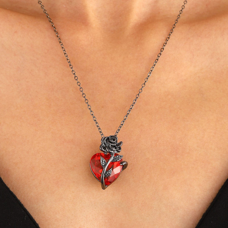 Rosebound Heart of Ember Necklace