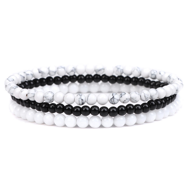 Buddha Stones 3pcs Natural Crystal Stone Inner Peace Spiritual Bracelet