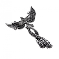 316l Stainless Steel Pendant of Phoenix With Open Wings / Creative Retro Metal Necklace