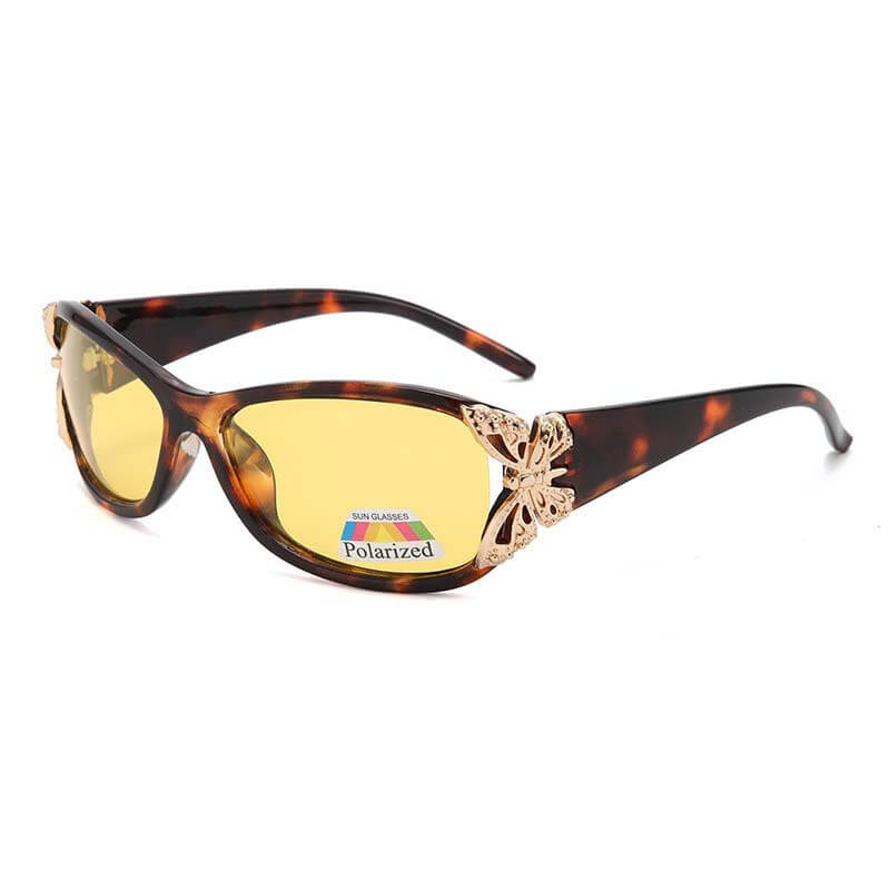 Butterfly Decorated Polarized Pc Sunglasses