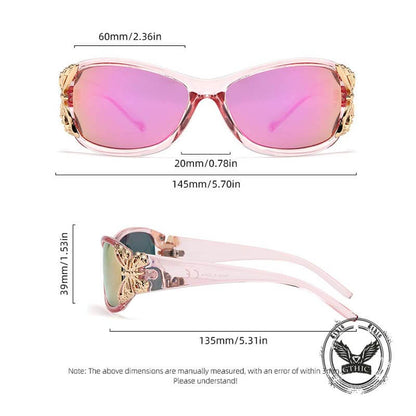 Butterfly Decorated Polarized Pc Sunglasses