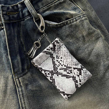 Snake Print Pu Leather Waist Wallet