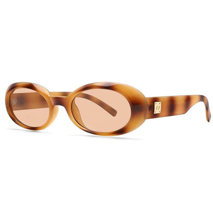 Street Retro Oval Frame Pc Sunglasses
