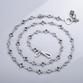 Fashionable Mosaic Square Cross Sterling Silver Necklace