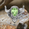 Fashionable Multicolor Gem Bull Head Stainless Steel Ring