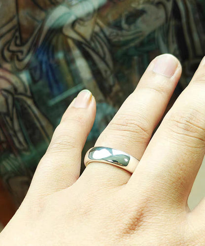 Silk Plain Ring Carving Silver Rings