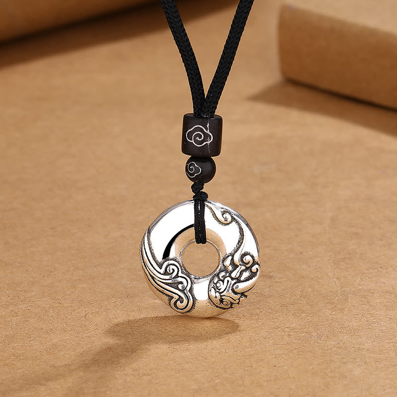 Buddha Stones Pixiu Peace Buckle Copper Wealth Necklace Pendant
